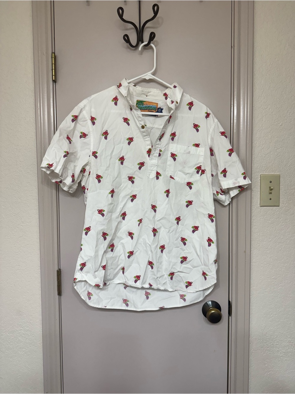 chubbies Weekender Henley Button Shirt with Parrots